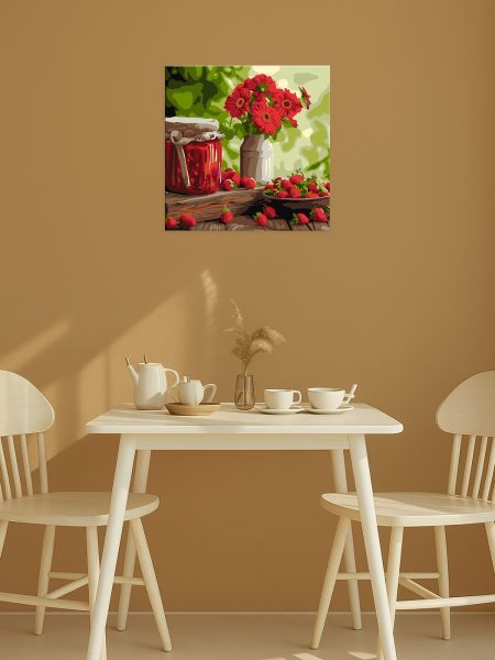 Картина за номерами - "Полуничне варення" ©art_selena_ua, 40х40см  фото 3
