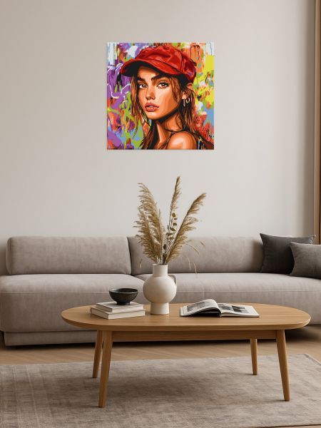 Картина за номерами - "Сучасна Червона шапочка" ©art_selena_ua, 40х40см  фото 3