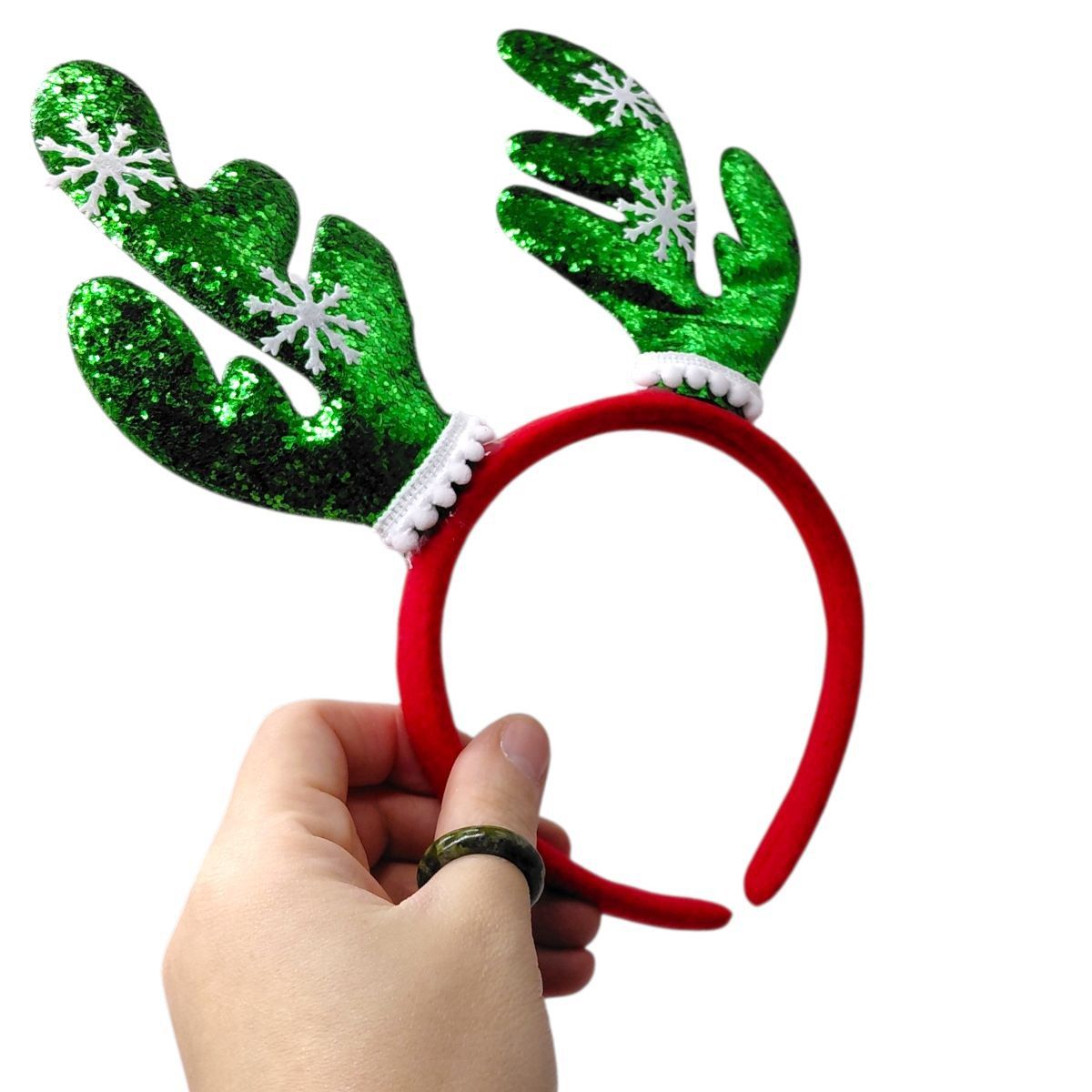 Обруч "Ріжки зі сніжинками" 25 см, мікс видів  фото 3