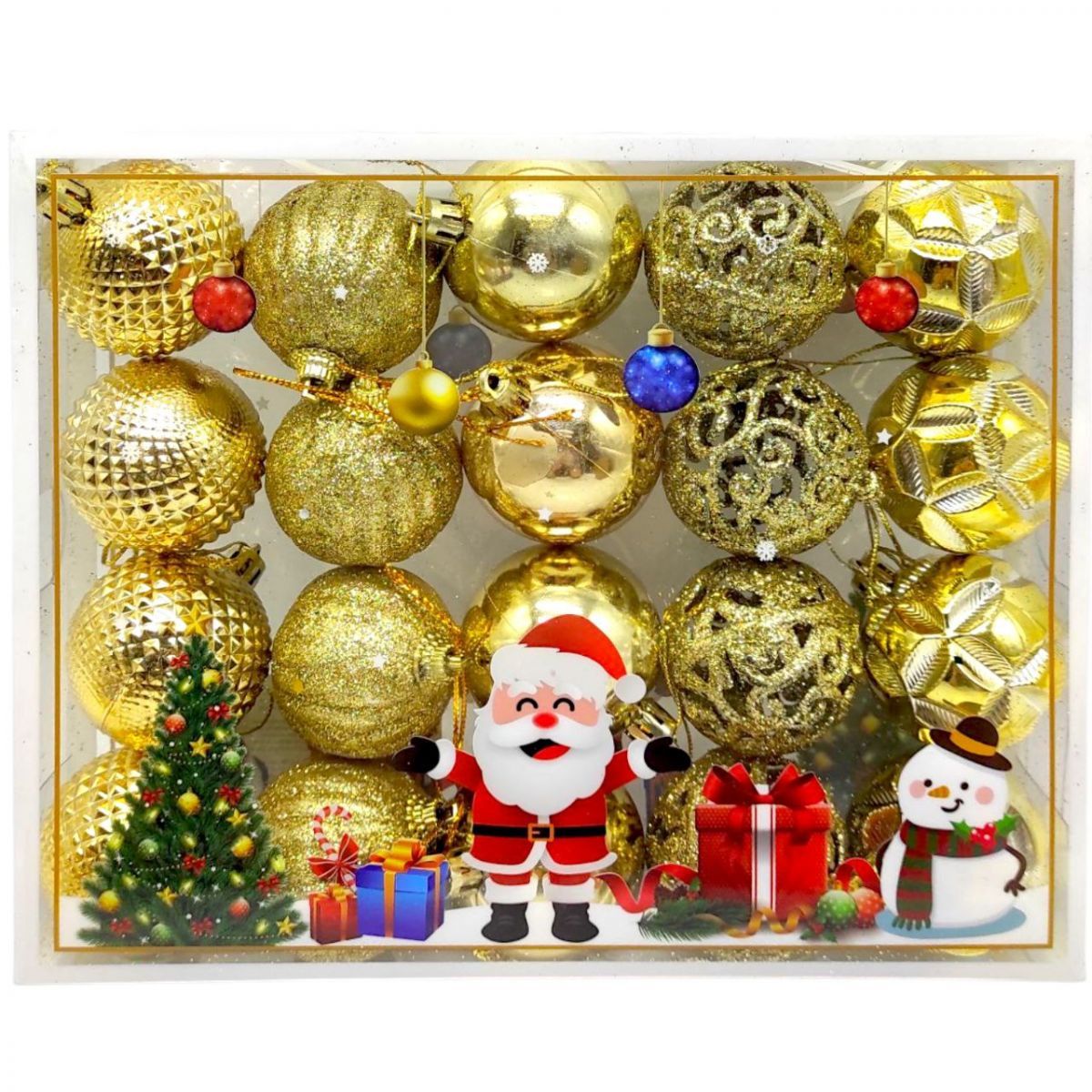 Уценка.  Новорічні прикраси, 20 штук, кульки, D = 4,5 см, у слюді   - Повреждена упаковка  фото 3