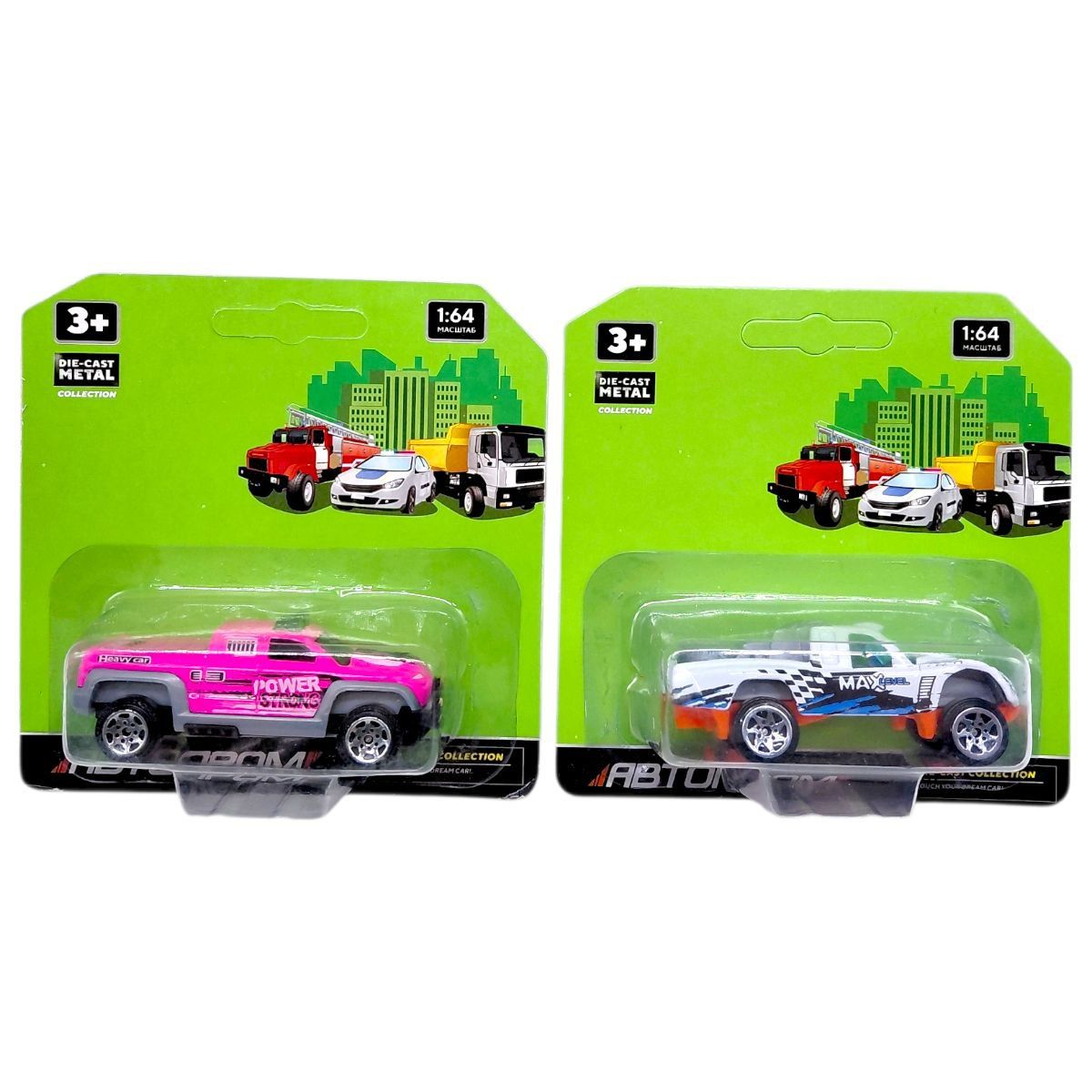 Машина металлическая АВТОПРОМ, 1:64, микс видов (планшет 15,5*11,5*4 см)  фото 3