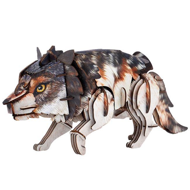 Тривимірна головоломка-конструктор серії Дикі тварини "Сірий вовк"  фото 3