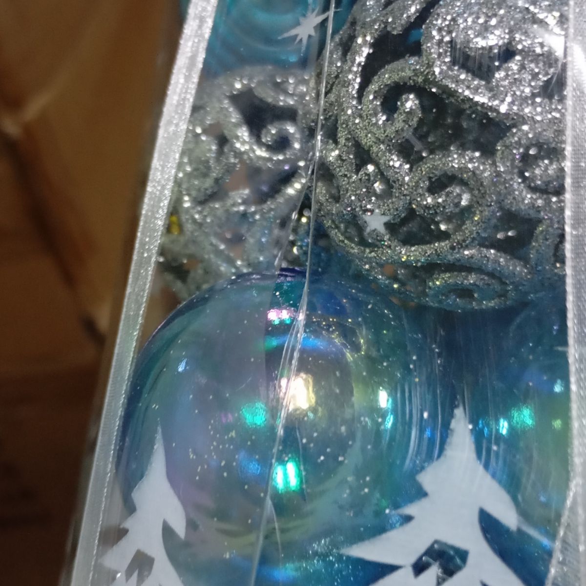 Уценка.  Новорічні прикраси,  35 штук, кульки, подарунки, D = 5 см, в слюді  - Повреждена упаковка  фото 3