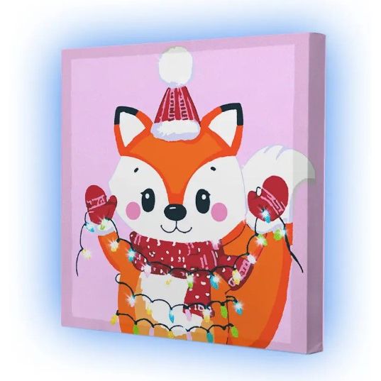 Картина по номерах зі світлодіодною підсвіткою "Білочка" 25x25 см  фото 3