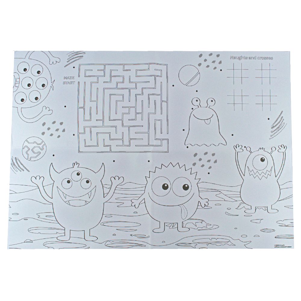 Підложки-розмальовки Crayola “Монстри” 2 шт з олівцями  фото 3