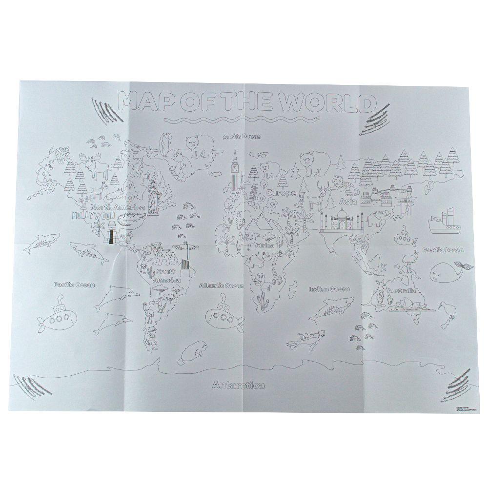 Розмальовка Crayola “Карта світу: Навколо Землі” з олівцями  фото 3