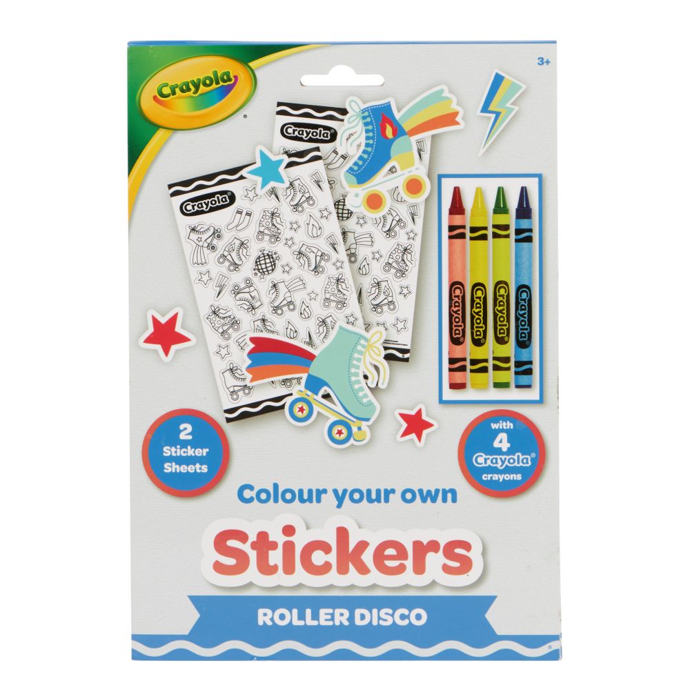 Розмальовки-наліпки Crayola “Ролер-Диско” з олівцями  фото 3