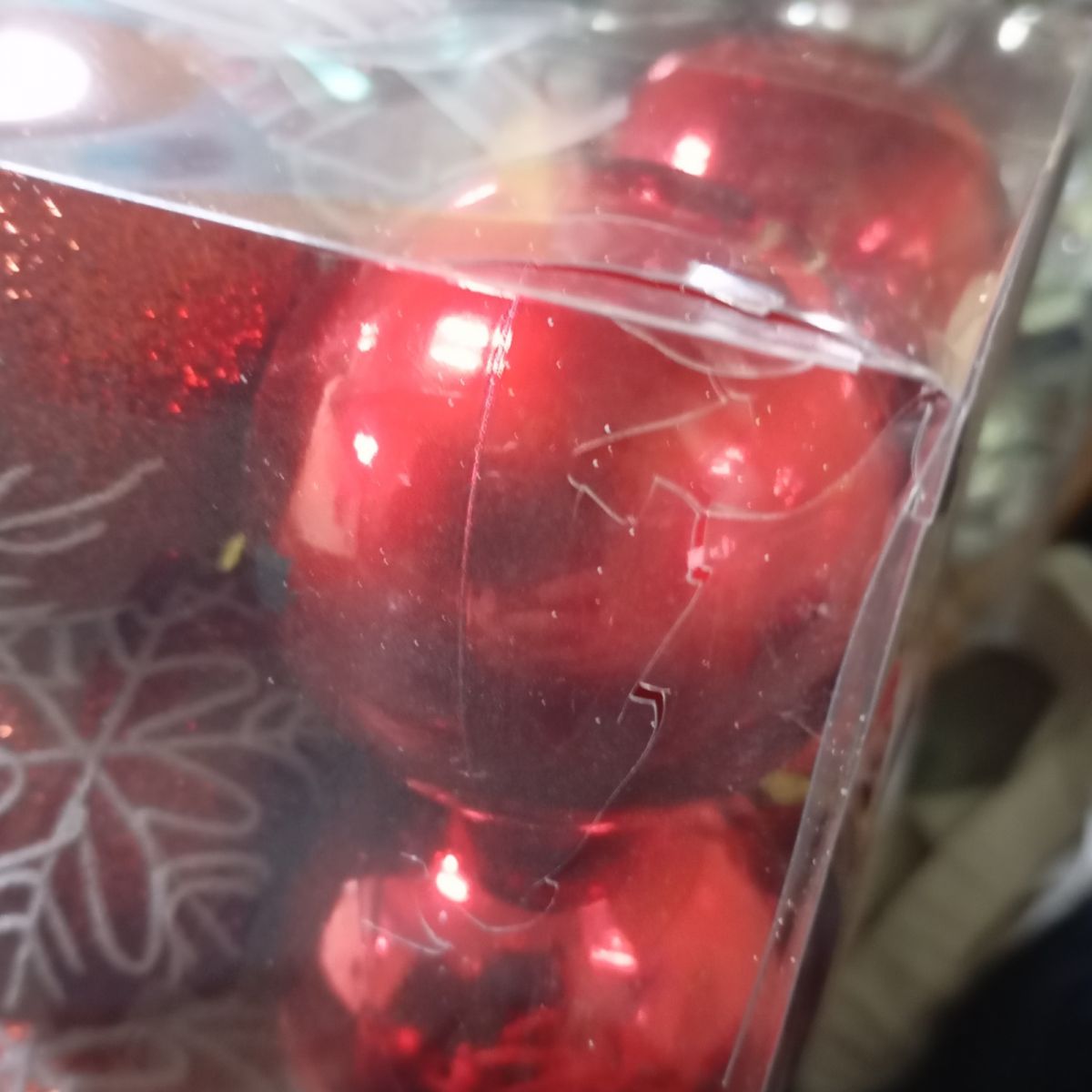 Уцінка.  Новорічні прикраси, 24 штук, кульки, D = 5,5  см, у слюді   - Пошкоджена упаковка  фото 3