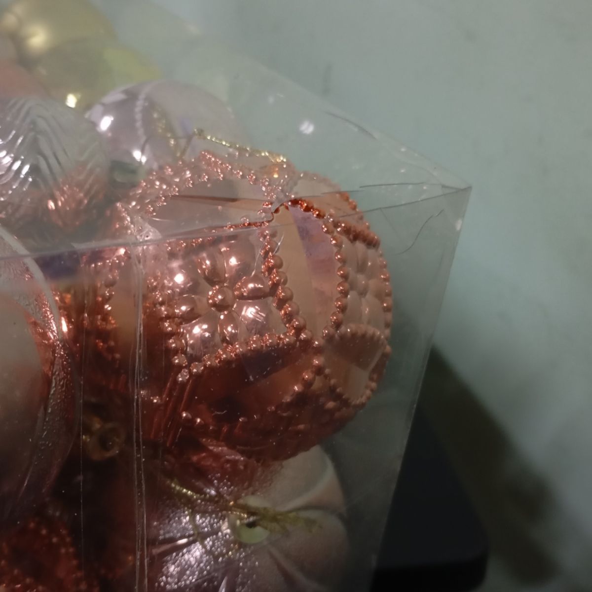 Уценка.  Новорічні прикраси C 67573 (32) 34 штуки, кульки, у слюді   - Повреждена упаковка  фото 3