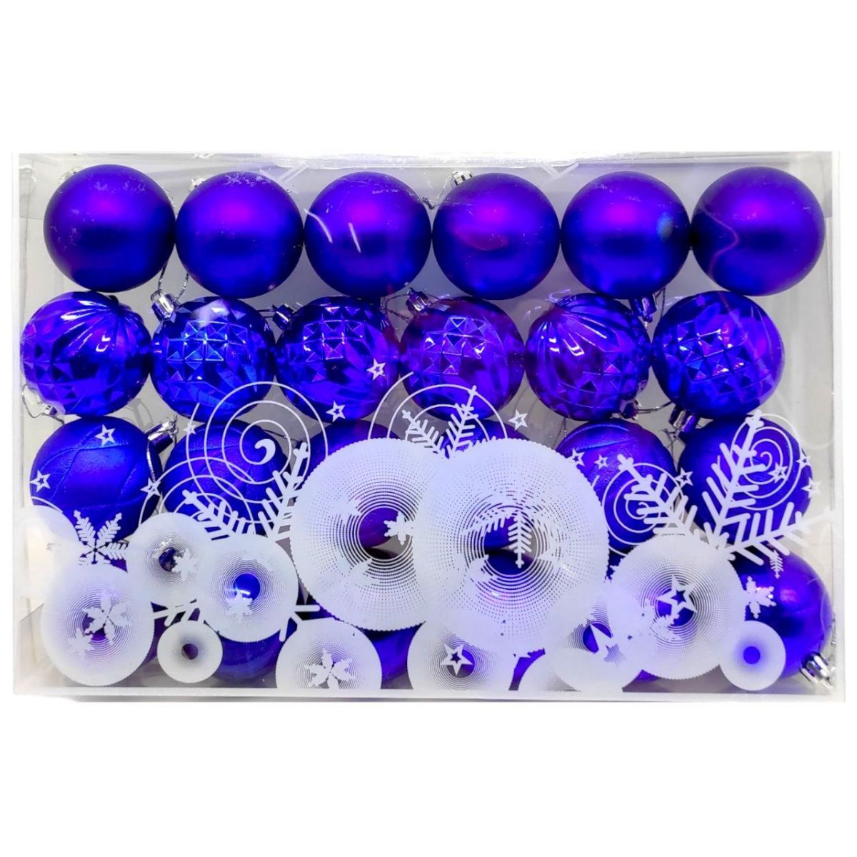 Уценка.  Новогодние украшения, шарики, 18 штук, (СИНИЕ) - Повреждена упаковка  фото 3