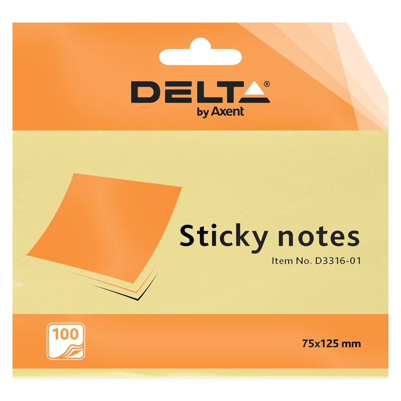 Блок паперу з клейким шаром 75x125мм, 100арк. , жовт  фото 3