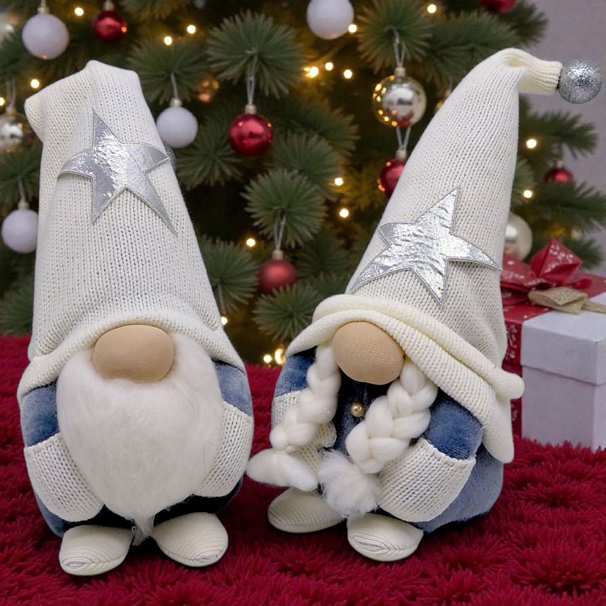 Мʼяка іграшка "Скандинавський гном" (Hand Made) висота 28 см, хлопчик (білий) 28см  фото 3