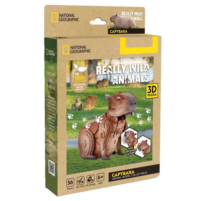 Тривимірна головоломка-конструктор із серії Дикі тварини "Капібара"  фото 3