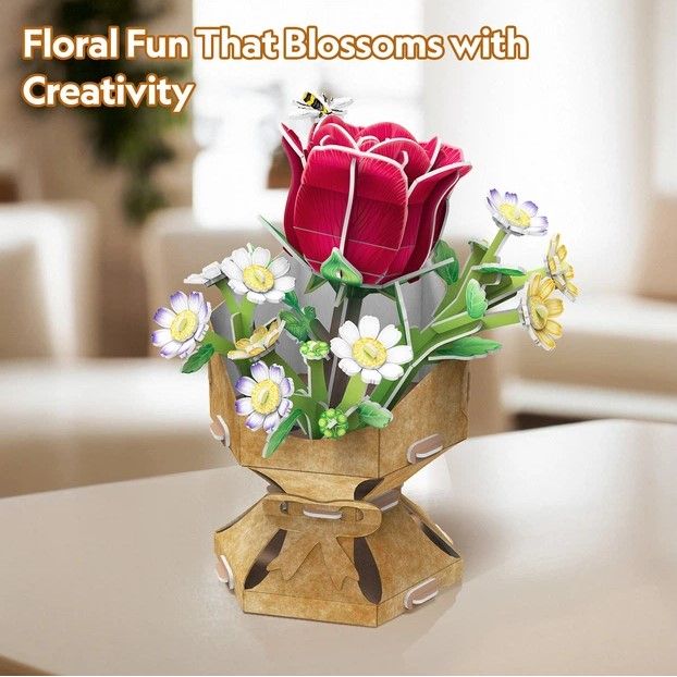 Тривимірна головоломка-конструктор із серії Букет квітів "Троянда"  фото 3