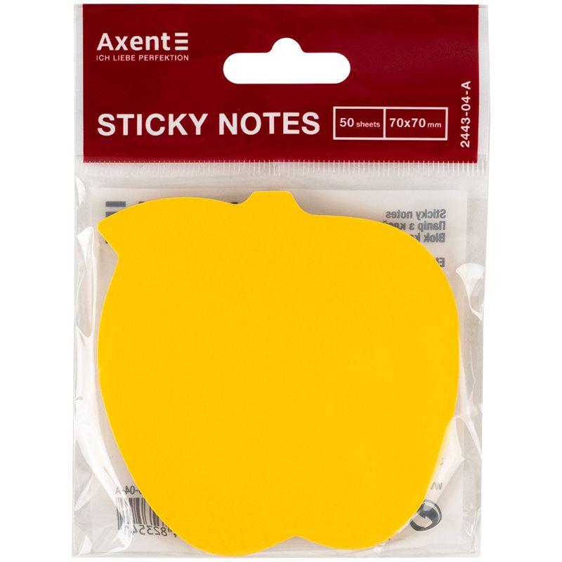 Блок паперу з клейким шаром, яблуко,70х70мм,50арк  фото 3