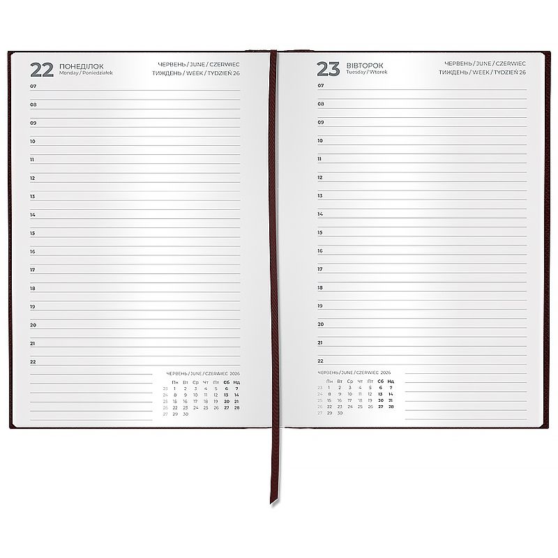 Щоденник 2026 Classic Style, 145*210, з/т коричневий  фото 3