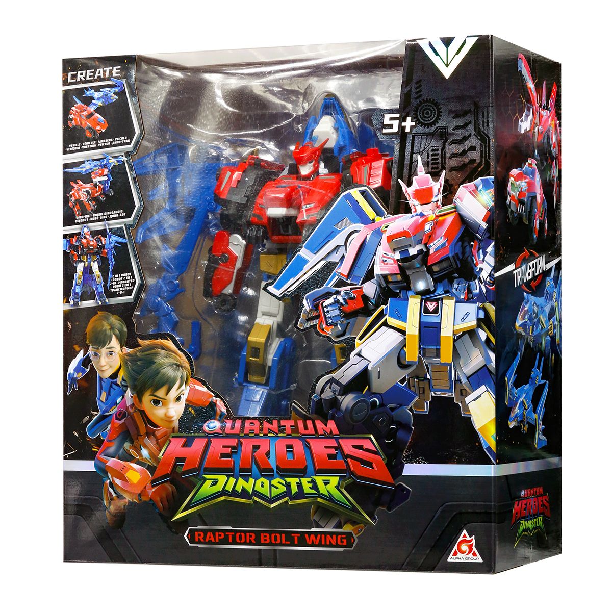 Ігровий набір з роботом-трансформером Dinoster - Раптор Болт Вінг  фото 3