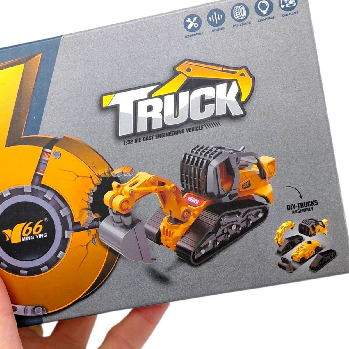 Металлический трактор с набором ковшей (7х12х17см)  фото 3