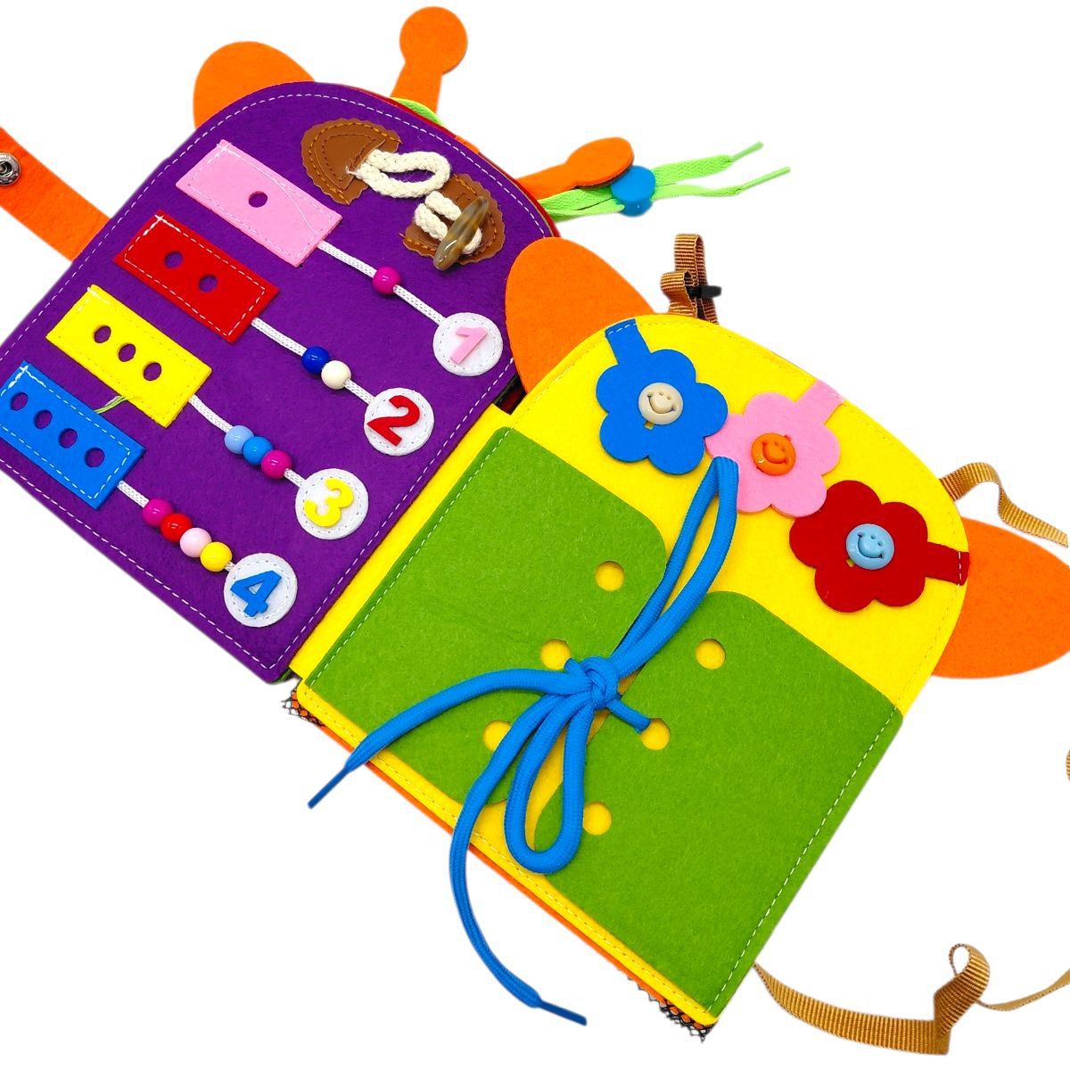 Логічна папка (фетр, годинник, застібки, рахівничка, шнурівка, ремінець)  фото 3