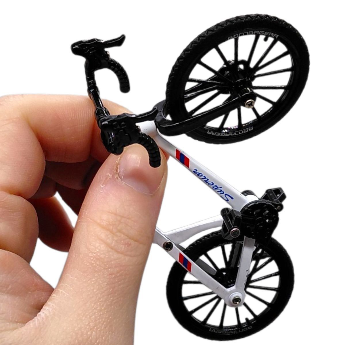 Велосипед металевий в коробці р. 13x5,4x9,4см (ПОМАРАНЧЕВИЙ)  фото 3