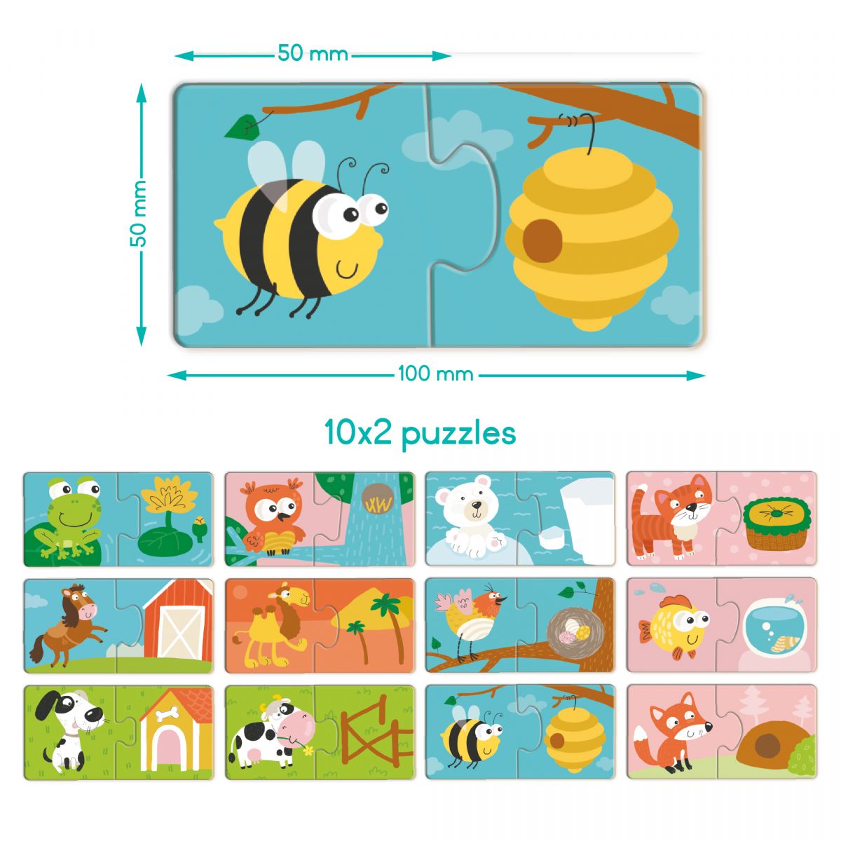 Пазл ДУО «Звірята та їх домівки»  фото 3