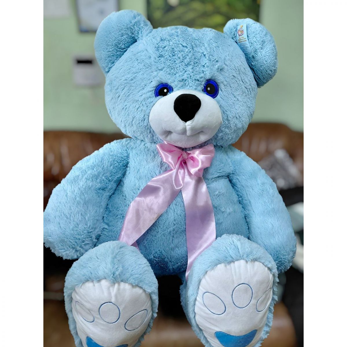 М'яка іграшка "Ведмідь Бонік" (1,5 м) БЛАКИТНИЙ  фото 3