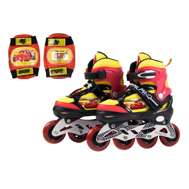 Ролики "Cars/Тачки", розмір S (31-34), pu 1 світло із захистом  фото 3