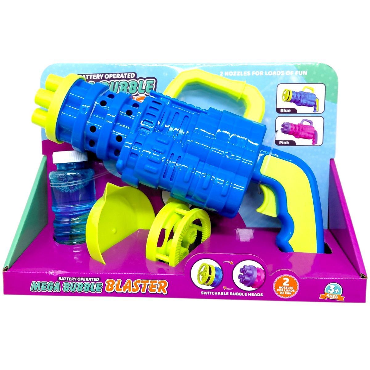 Уцінка.  Пістолет з мильними бульбашками (СИНІЙ) - РОЗІРВАНА КОРОБКА  фото 3