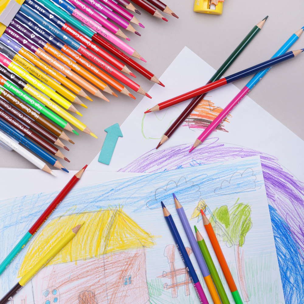 Олівці кольорові тригранні двосторонні + чинка - 48 кольорів (24 шт. )  фото 3