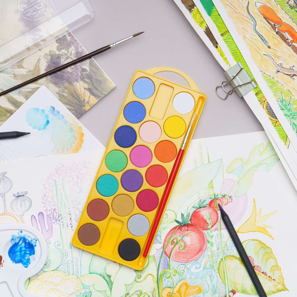 Фарби акварельні 18 кольорів в наборі  фото 3