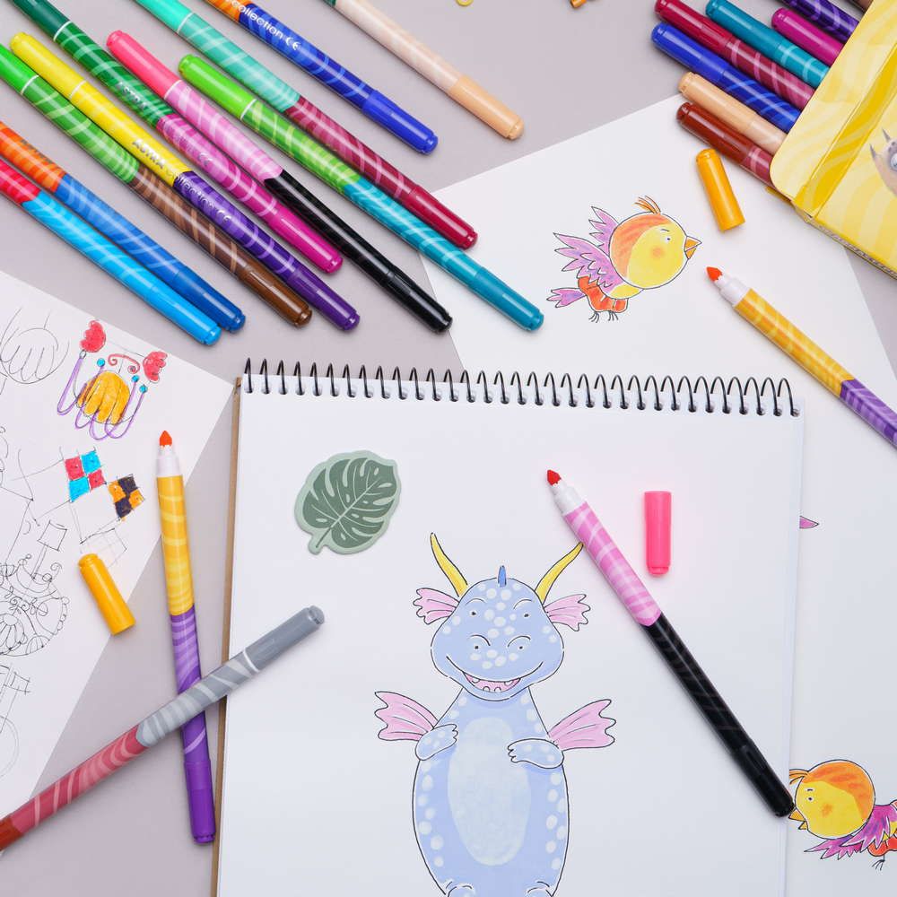 Фломастери двосторонні - 24 кольори (12 шт. )  фото 3