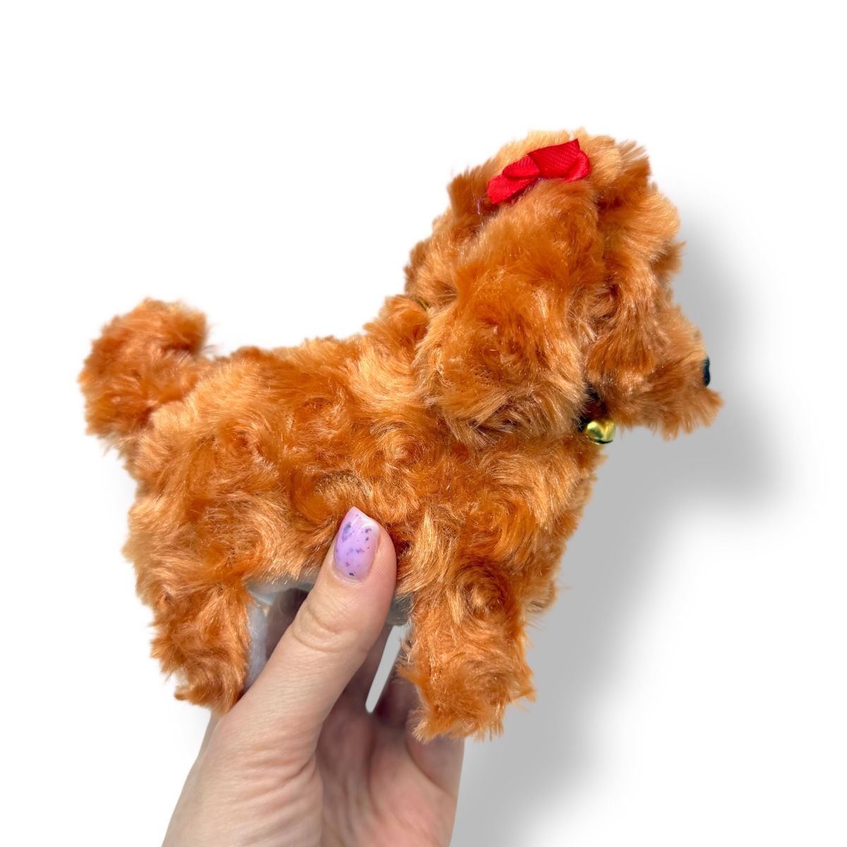 Собачка ходилка з бантом (КОРИЧНЕВА)  фото 3