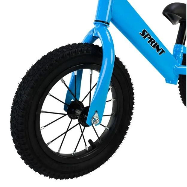 Велобіг (сталевий, колеса 12 дюймів надувні) синій  фото 3