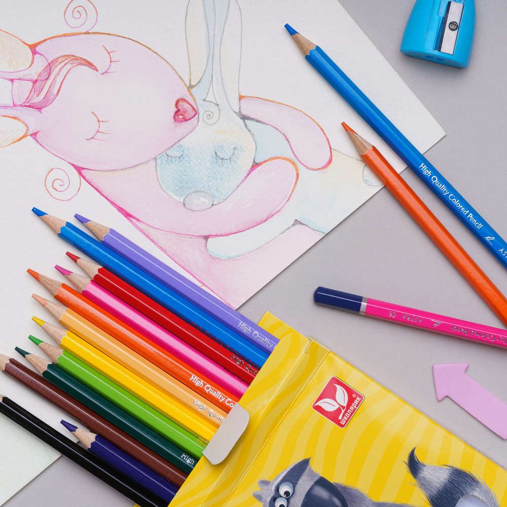 Олівці акварельні шестигранні 12 кольорів  фото 3