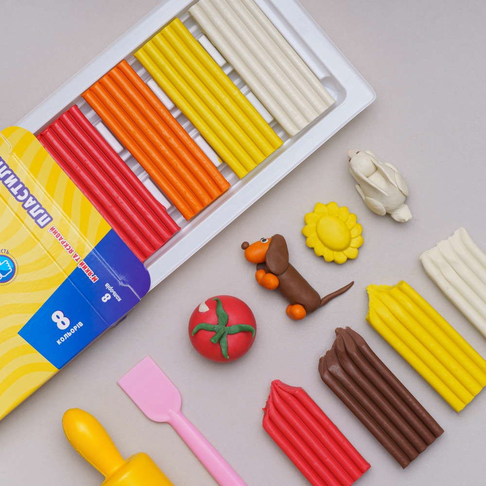 Пластилін прямокутний, (8 кольорів)  фото 3