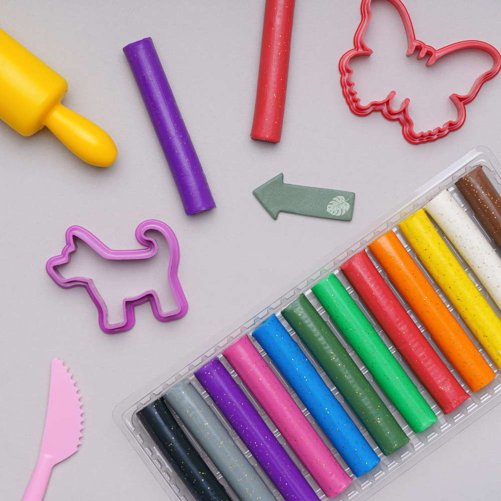 Пластилін круглий з блискітками 12 кольорів  фото 3