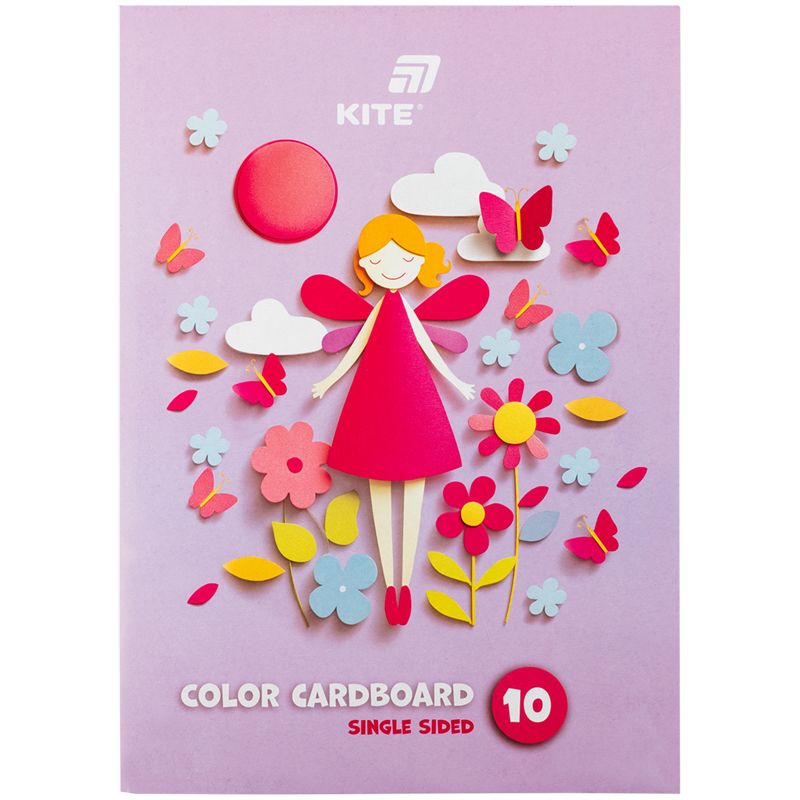Картон кольоровий одностор.  А4 (10арк/ 10кол), папка, Kite  фото 3