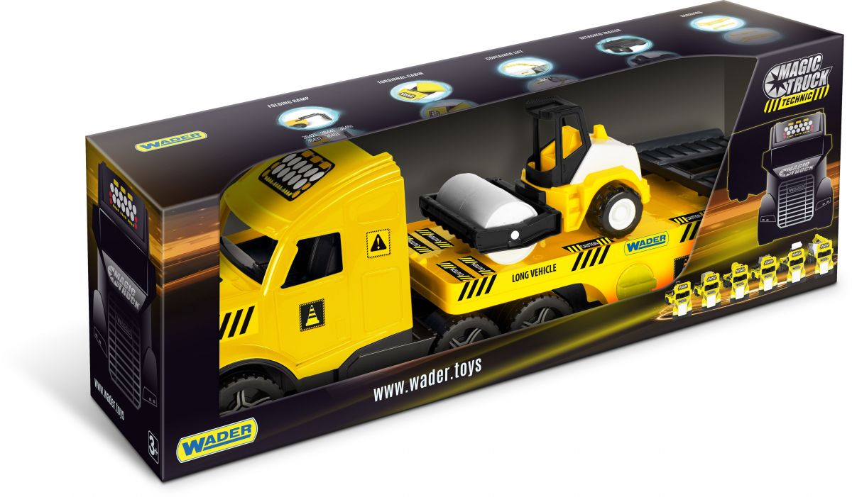 Вантажівка з котком, Magic Truck Technic (жовта)  фото 3