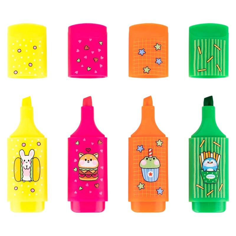 Маркер Highlighter, Kite, набір 4-х, неон  фото 3