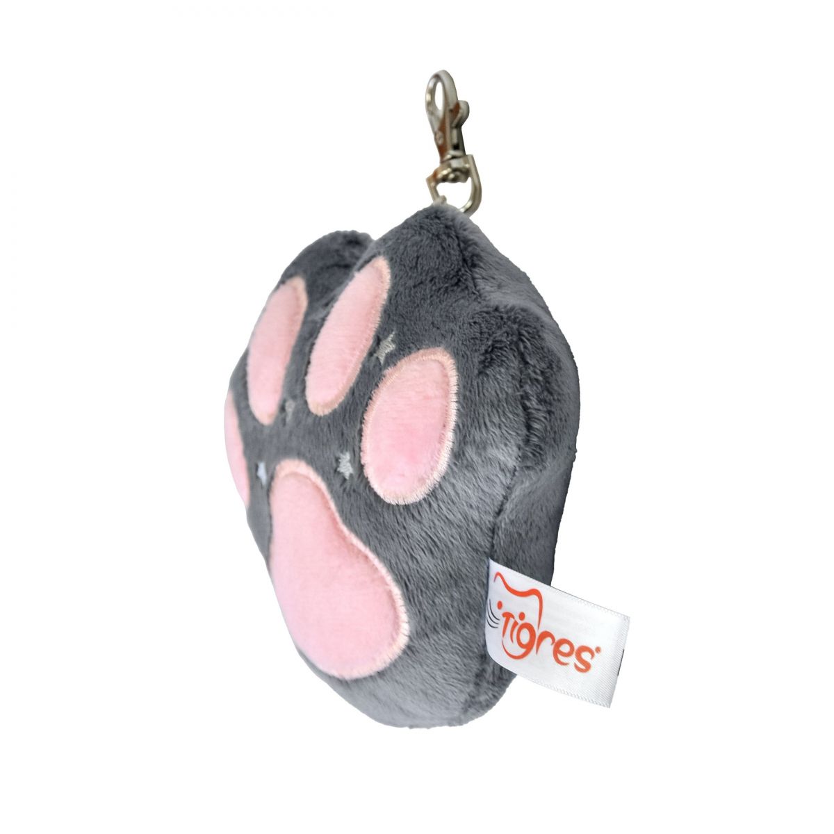 Брелок "Лапка" (сірий), металева застібка  фото 3