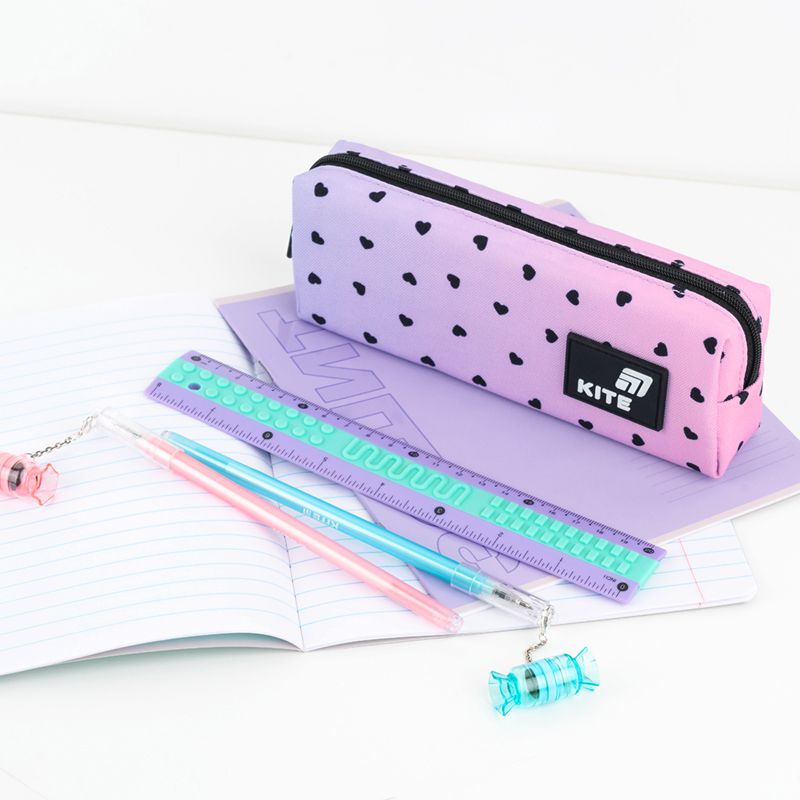 Лінійка пластикова 20см Kite Classic, фіолетово-зелена  фото 3