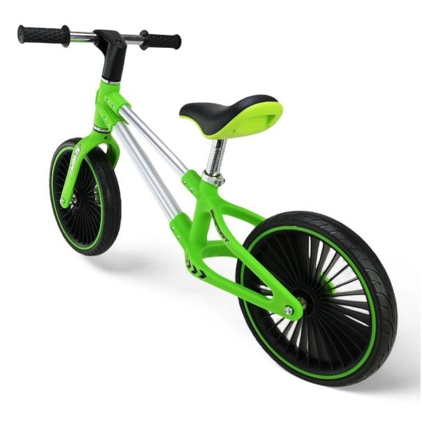 Велобіг сталевий, колеса 12 дюймів PU, зелений (у короб.  63*16*43 см)  фото 3