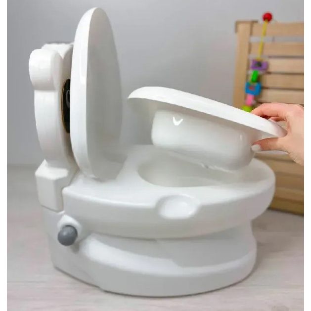 Горщик "Панда", спинка, знімний горщик, тримач для паперу, звуки води, підсвічування кнопки, в коробці  фото 3