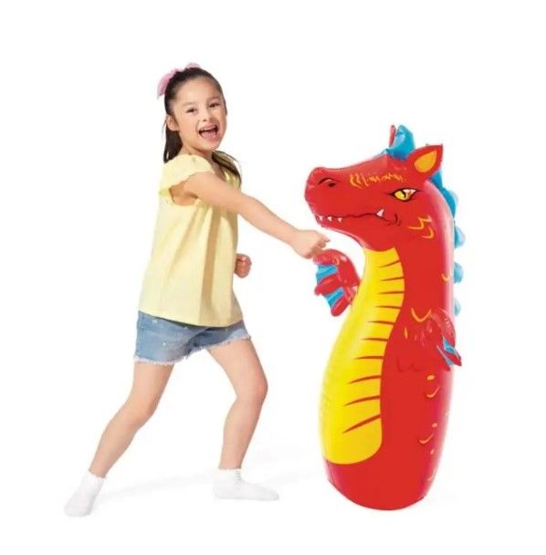 Надувная игрушка-неваляшка "Динозавр", (Желтая)  фото 3