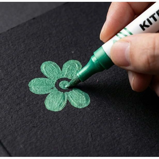 Маркери акрилові двосторонні "Kite Creative металік", 6 кольорів  фото 3