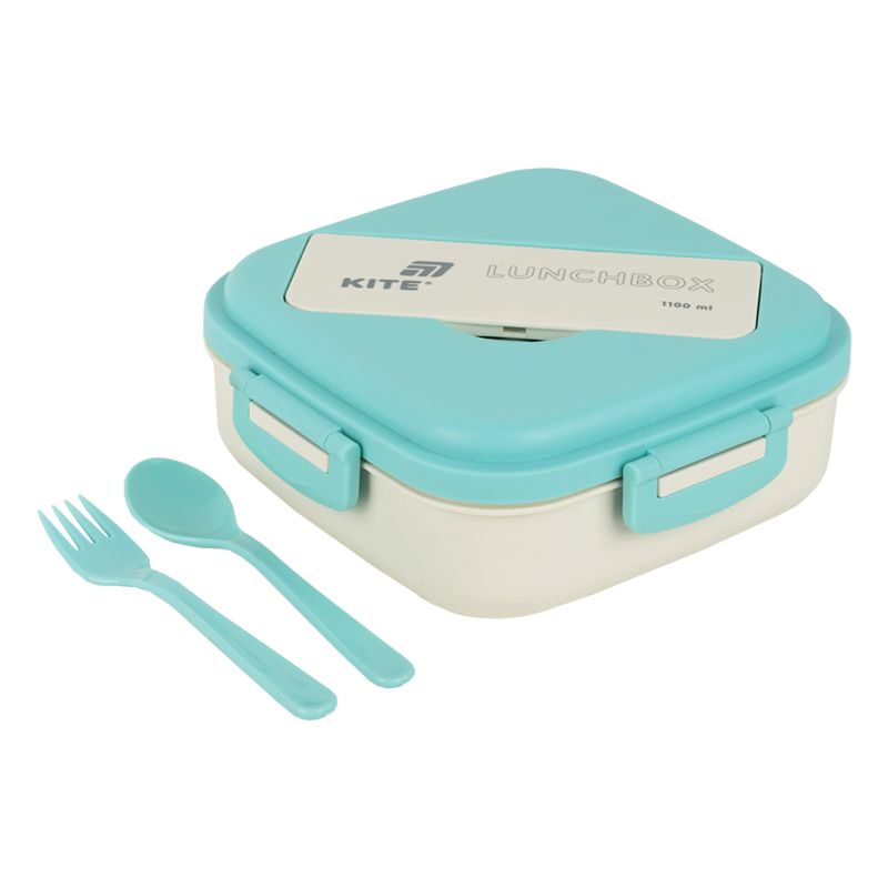 Ланчбокс з розділювачем 1100 мл, м'ятно-бежевий  фото 3