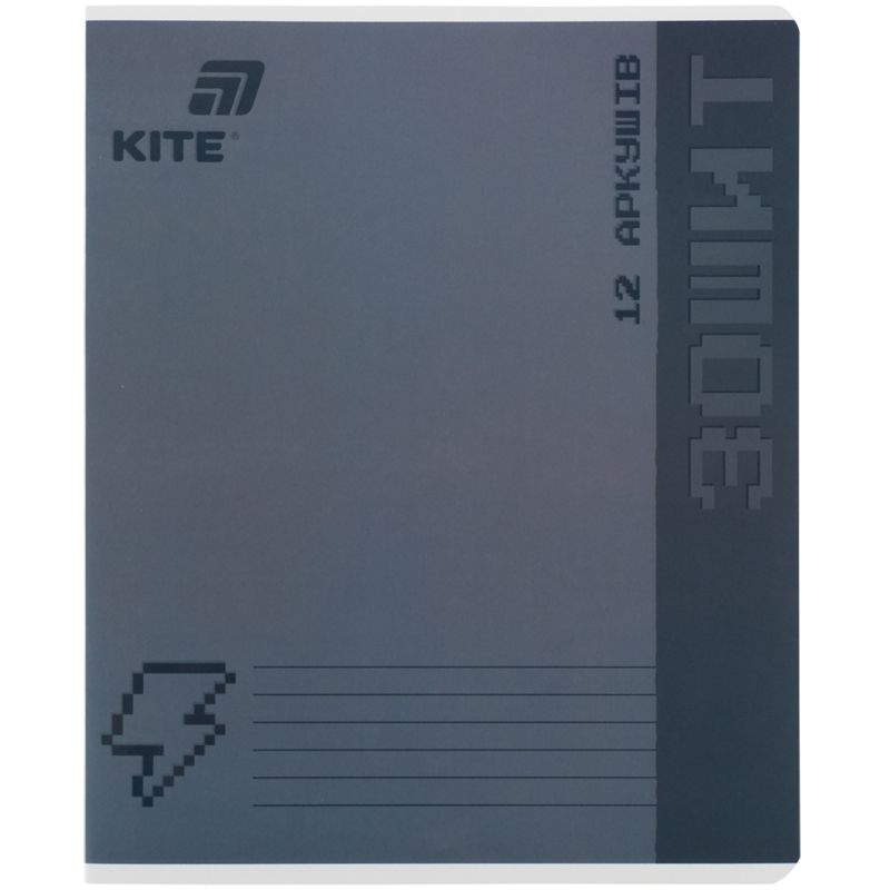 Зошит 12 арк. ,  кл. ,  УФ лак об'ємний,  Kite One color  фото 3