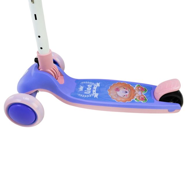Самокат дитячий 3-х коліс, 2 колеса - PU світло, заднє - пластик, у коробці (РОЖЕВИЙ)  фото 3