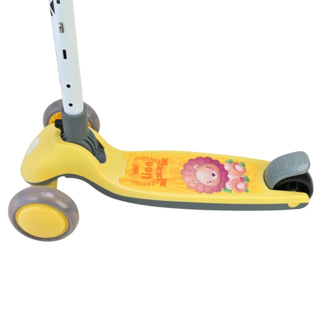 Самокат дитячий 3-х коліс, 2 колеса - PU світло, заднє - пластик, у коробці (ЖОВТИЙ)  фото 3