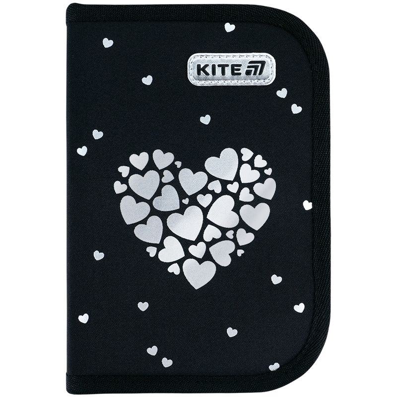 Пенал Kite 1 отд. , 2 отв. , без наполнения 622 Black&Silver  фото 3